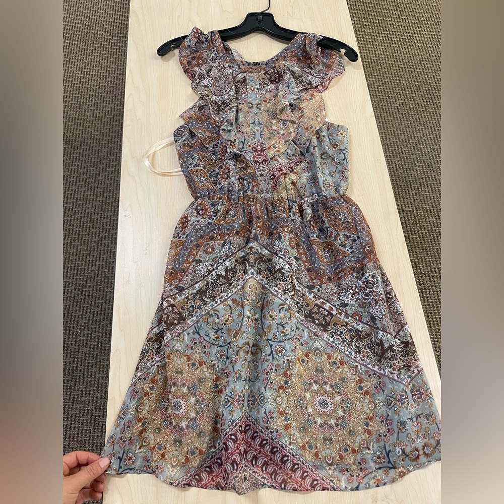 NWT BCBGeneration Paisley Halter Ruffle Dress